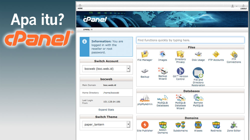 What is the definition of Cpanel?